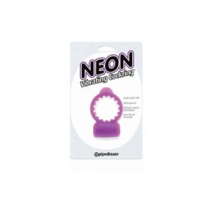 Alternative view of NEON Penisring med vibrator - Lila