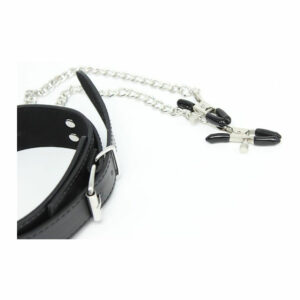 Alternative view of Collar with Nipple Clamps & Metal Chain