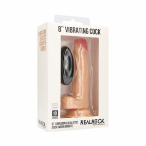 Alternative view of Vibrating Realistic Cock - 8" - With Scrotum - Skin