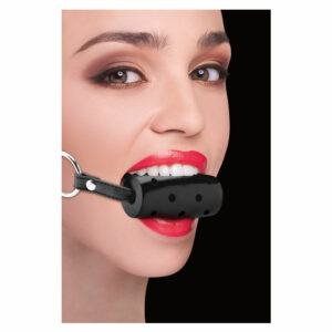 Alternative view of OUCH! Cylinder Gag- Black