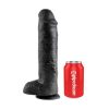 King Cock with balls 28cm, black